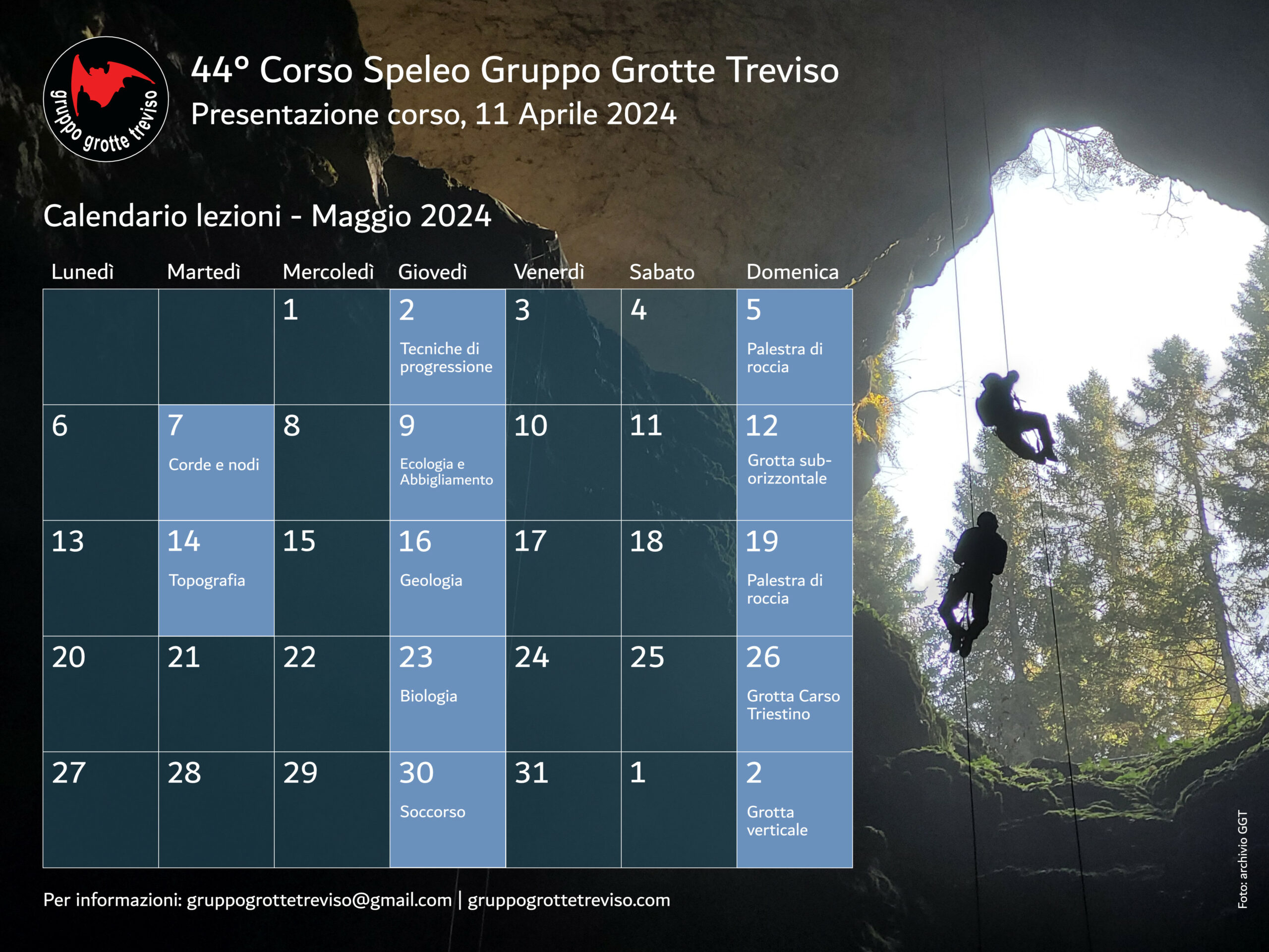 Calendario 44 corso speleo 2024